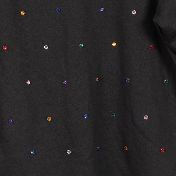 Energie bi Currents Rhinestone Sweatshirt M Womens Black Long Sleeve Crewneck - Picture 4 of 6